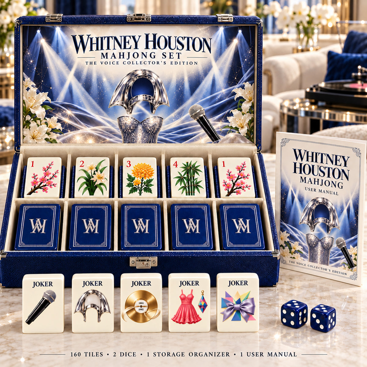 Premium WNHT Mahjong Tiles Set PVNA