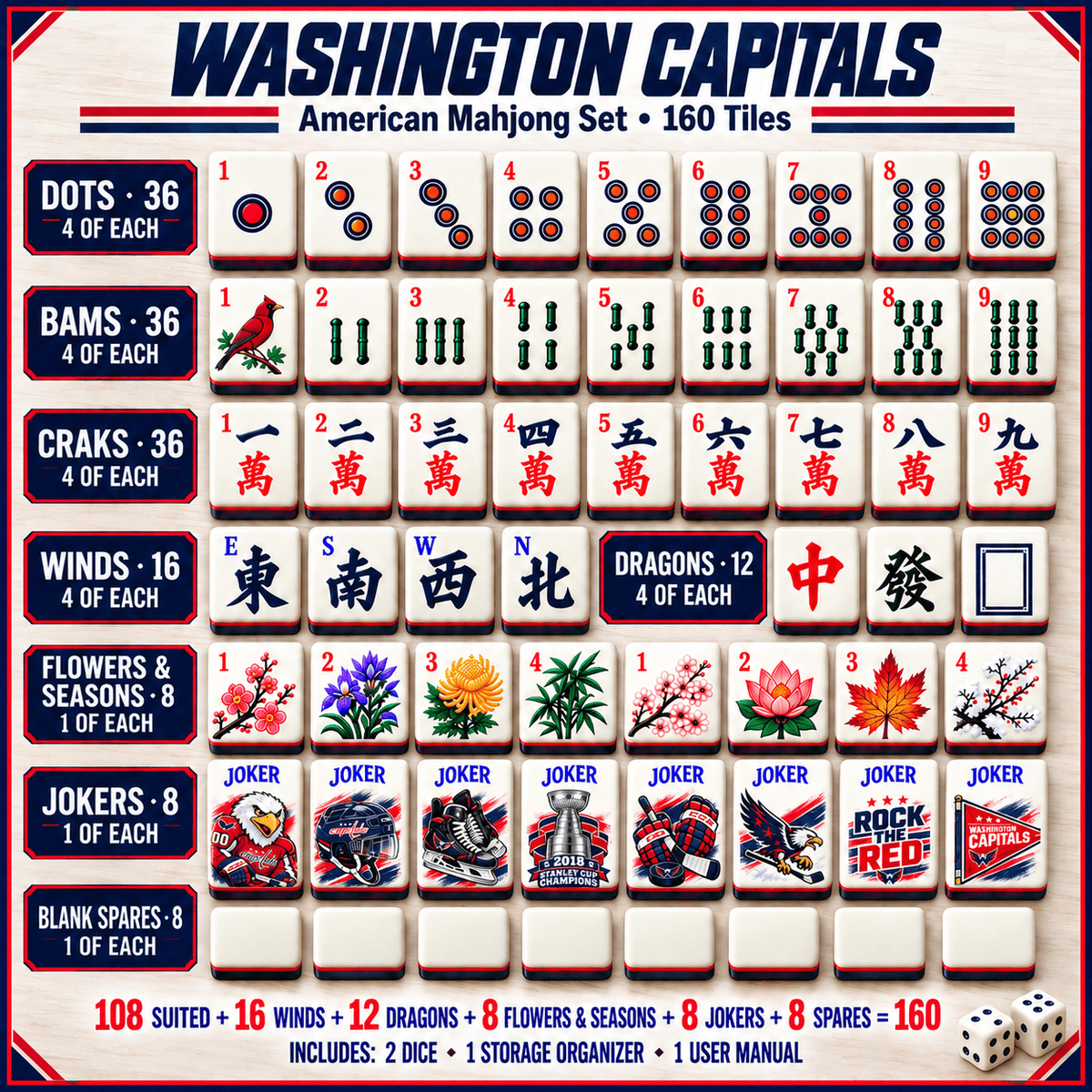 Premium WSC Mahjong Tiles Set TTMH