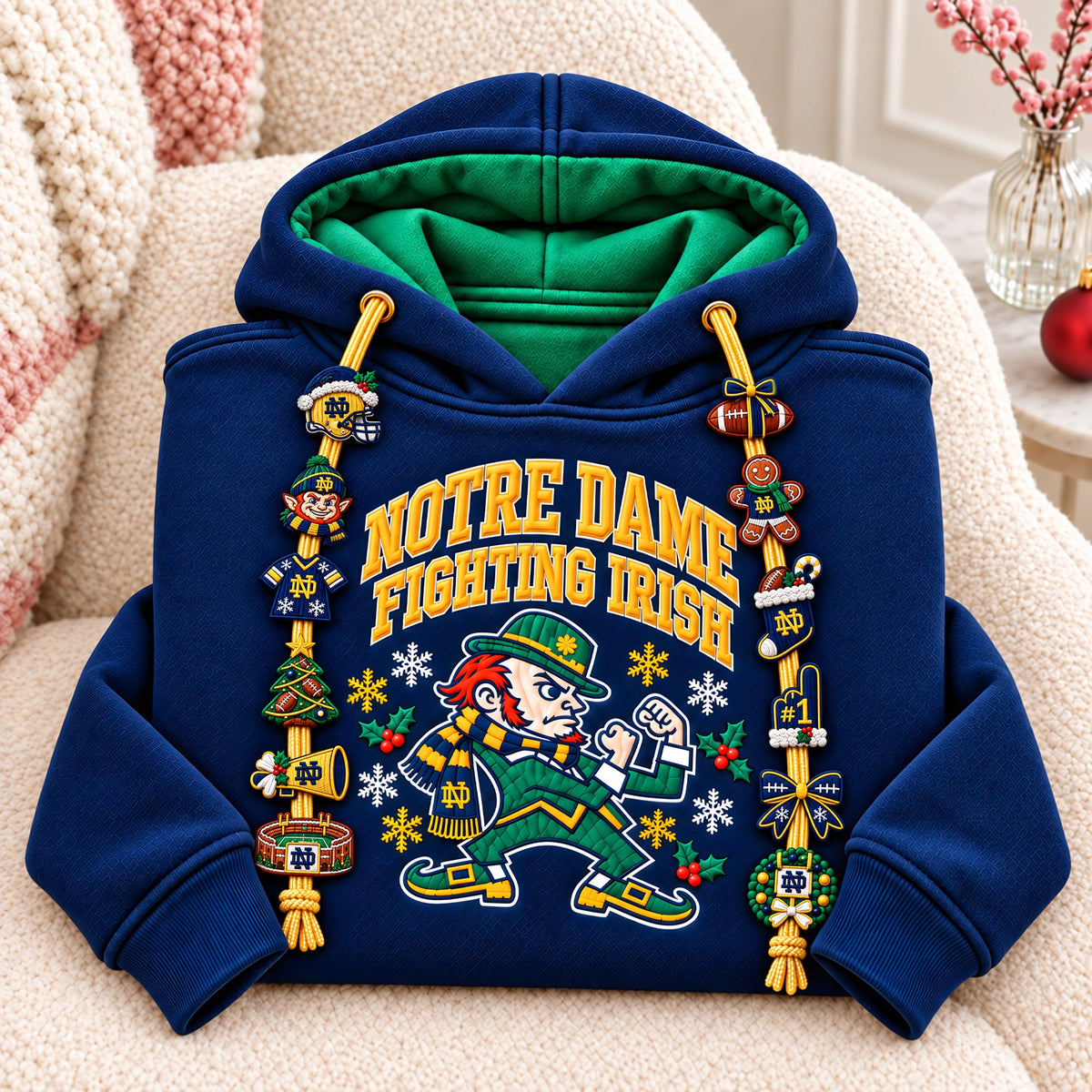 Premium NDFI Christmas Embroidered Charm Hoodie PVNA