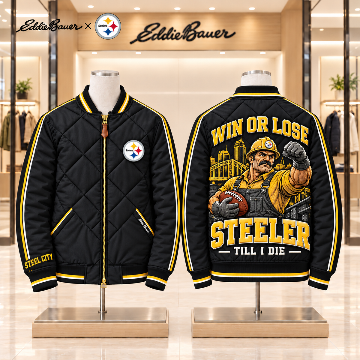 PBS Premium Classic Quilted Bomber Jacket TMH