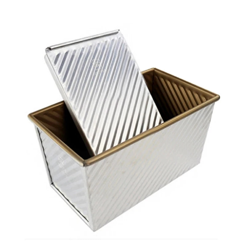 Toast boxes Aluminum alloy golden ripple non-stick coating  Bread Loaf Pan cake mold baking tool with lid 450g/750g/900g/1000g