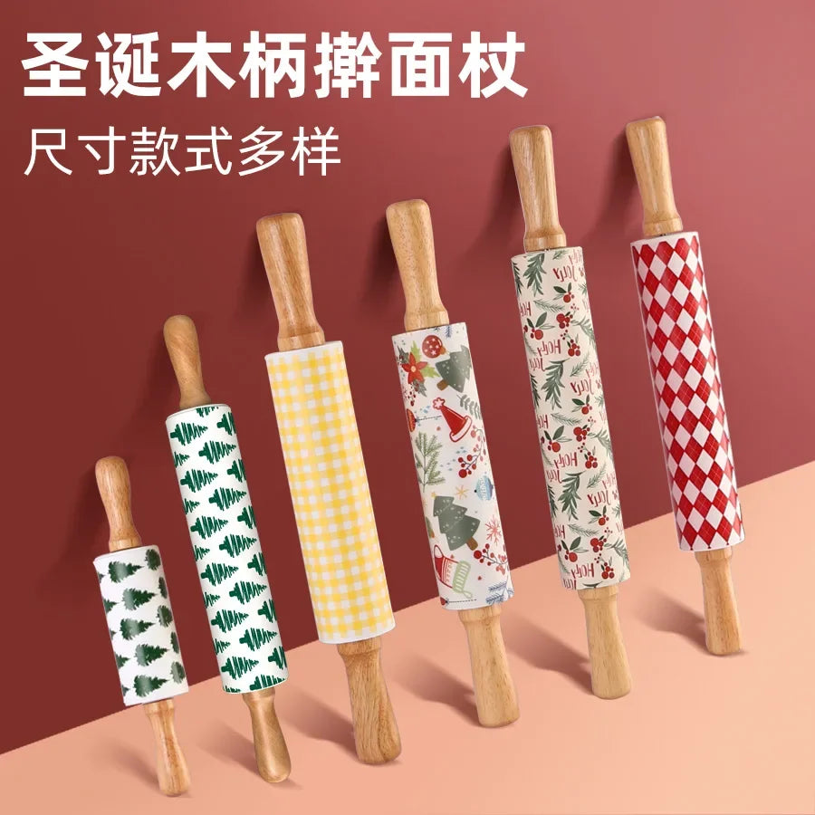 Professional Pottery DIY Clay Craft Tool Wooden Texture Mud Rolling Supplies Embossed Rod Flower Pattern Mud Roller